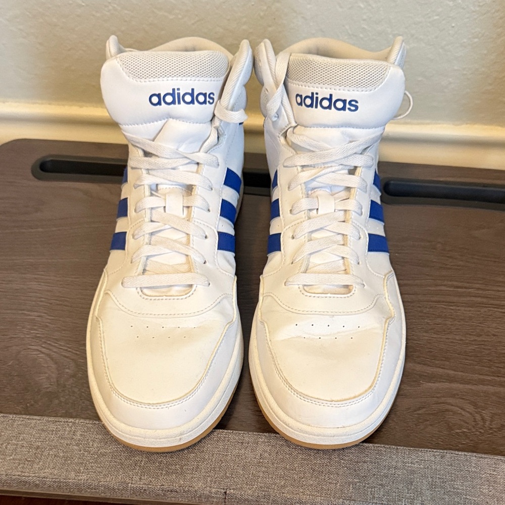 Adidas White and Blue High-Tops